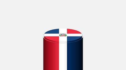3D CYLINDER SHAPE NATIONAL FLAG : dominican republic
