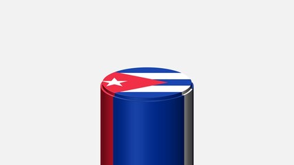 3D CYLINDER SHAPE NATIONAL FLAG : Cuba