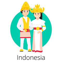 Traditional local wedding couple