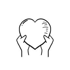 hand drawn doodle Relationship, Mutual Understanding, Mutual Assistance, Interaction, Friendship and Love symbol illustration cartoon style