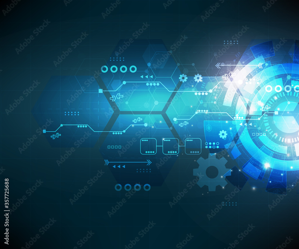 Poster cyber abstract vector technology