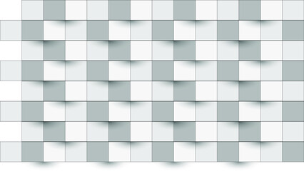 Grid of white and gray 3d cubes. Suitable for backgrounds, abstract designs, technology concepts, and modern presentations.