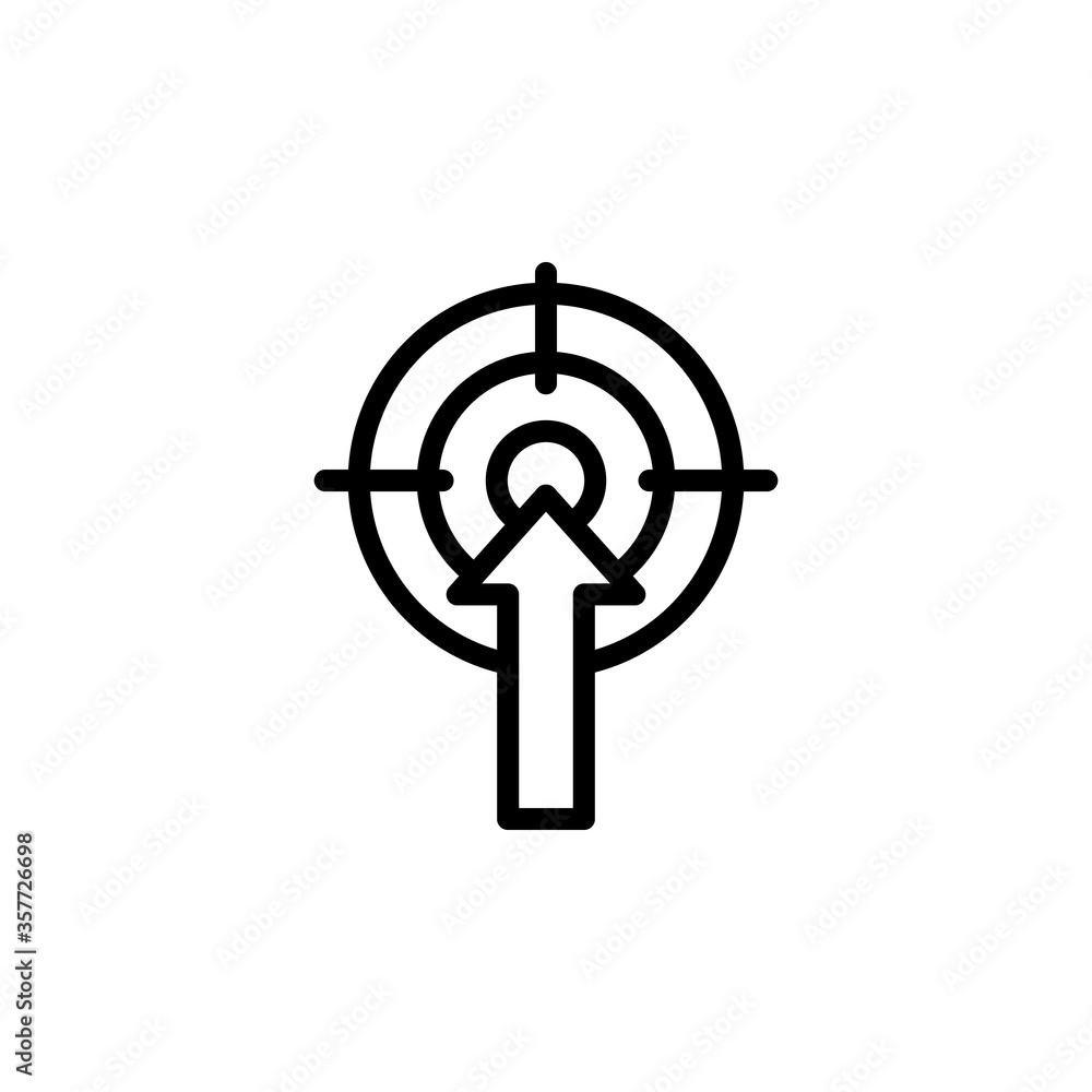 Poster target concept line icon. simple element illustration. target concept outline symbol design from bus