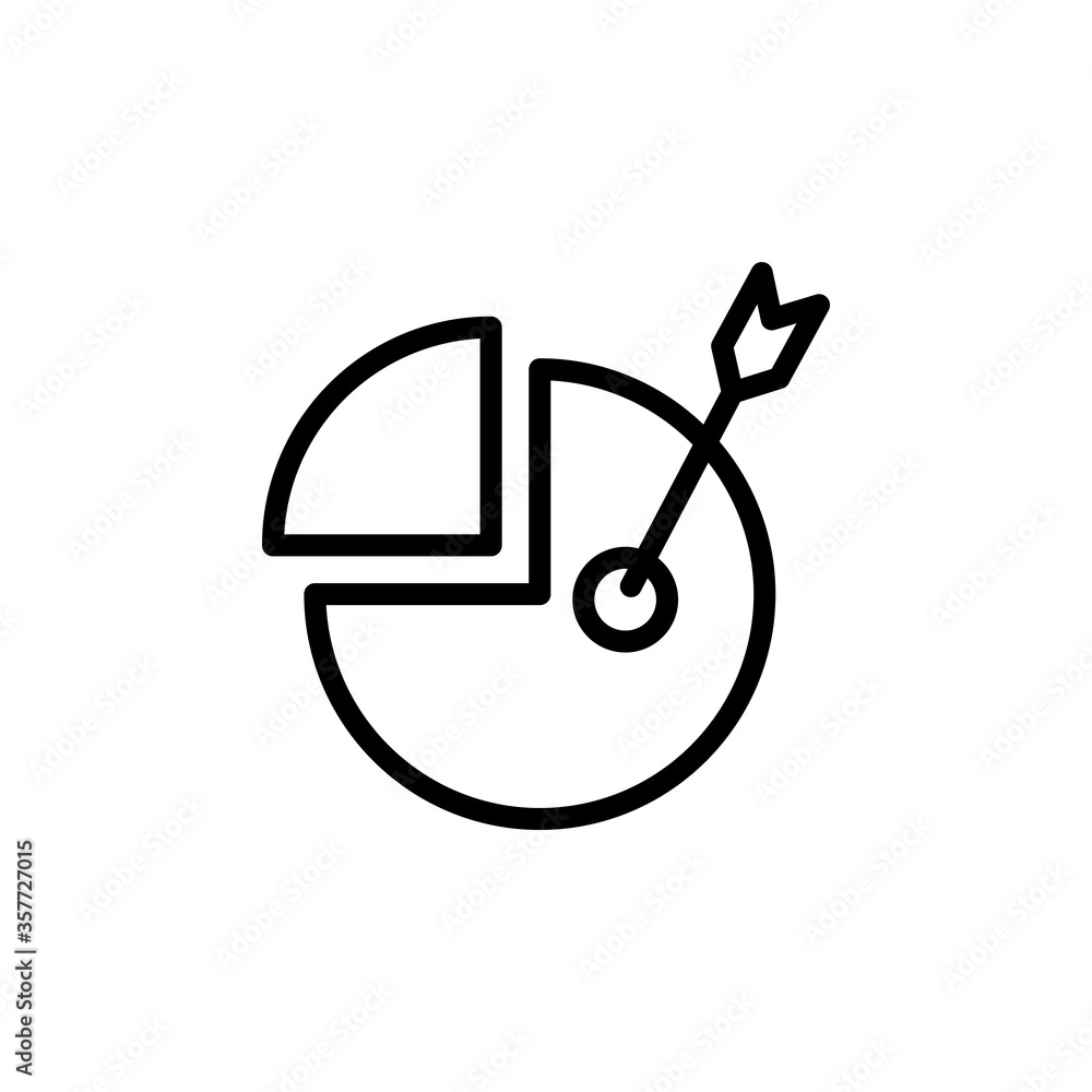 Poster pie chart concept line icon. simple element illustration. pie chart concept outline symbol design fr