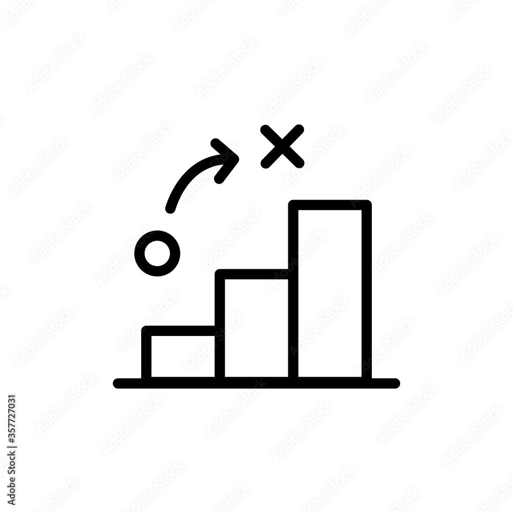 Poster bar graph concept line icon. simple element illustration. bar graph concept outline symbol design fr