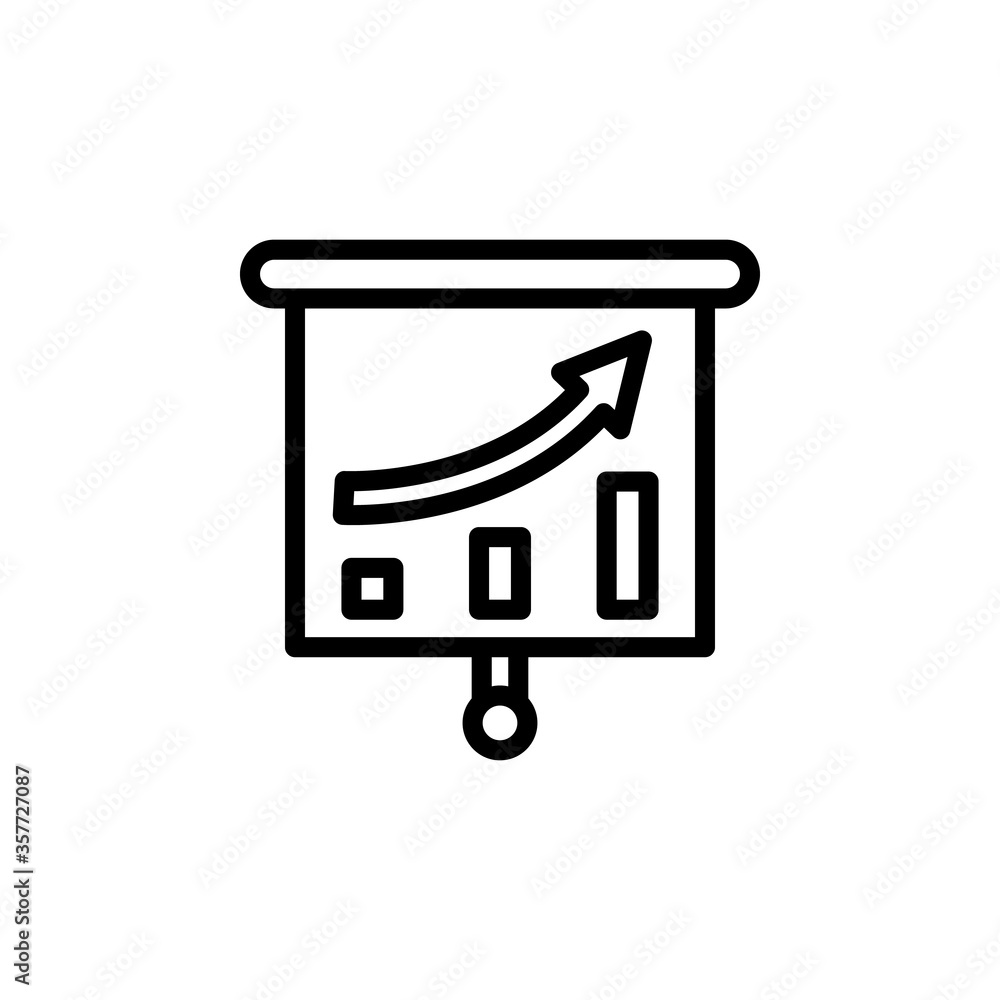 Poster graph concept line icon. simple element illustration. graph concept outline symbol design from busin