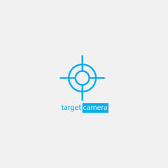 target illustration of blue circle outline vector design icon.
