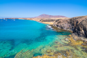 Fototapeta na wymiar Beautiful view of Parrot Beach ( Papagayo Beach) - Lanzarote, Canary Islands - Spain