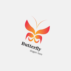 beautiful color butterfly company creative logo. vector design