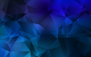 Dark BLUE vector abstract polygonal pattern.