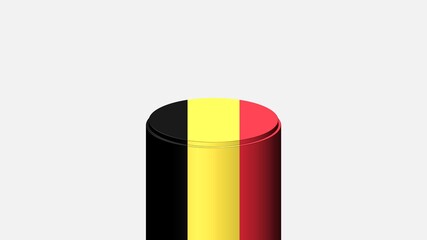 3D CYLINDER SHAPE NATIONAL FLAG : Belgium