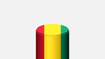 3D CYLINDER SHAPE NATIONAL FLAG : Guinea