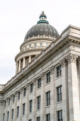 Fototapeta na wymiar Utah State Capital building exterior with classical architecture and dome