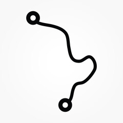 outline distance map icon design