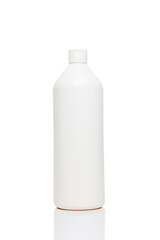 Professional salon 1 litre shampoo, conditioner or lotion bottle isolated on white , vertical