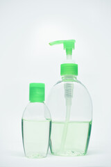 alcohol gel small bottle on white background