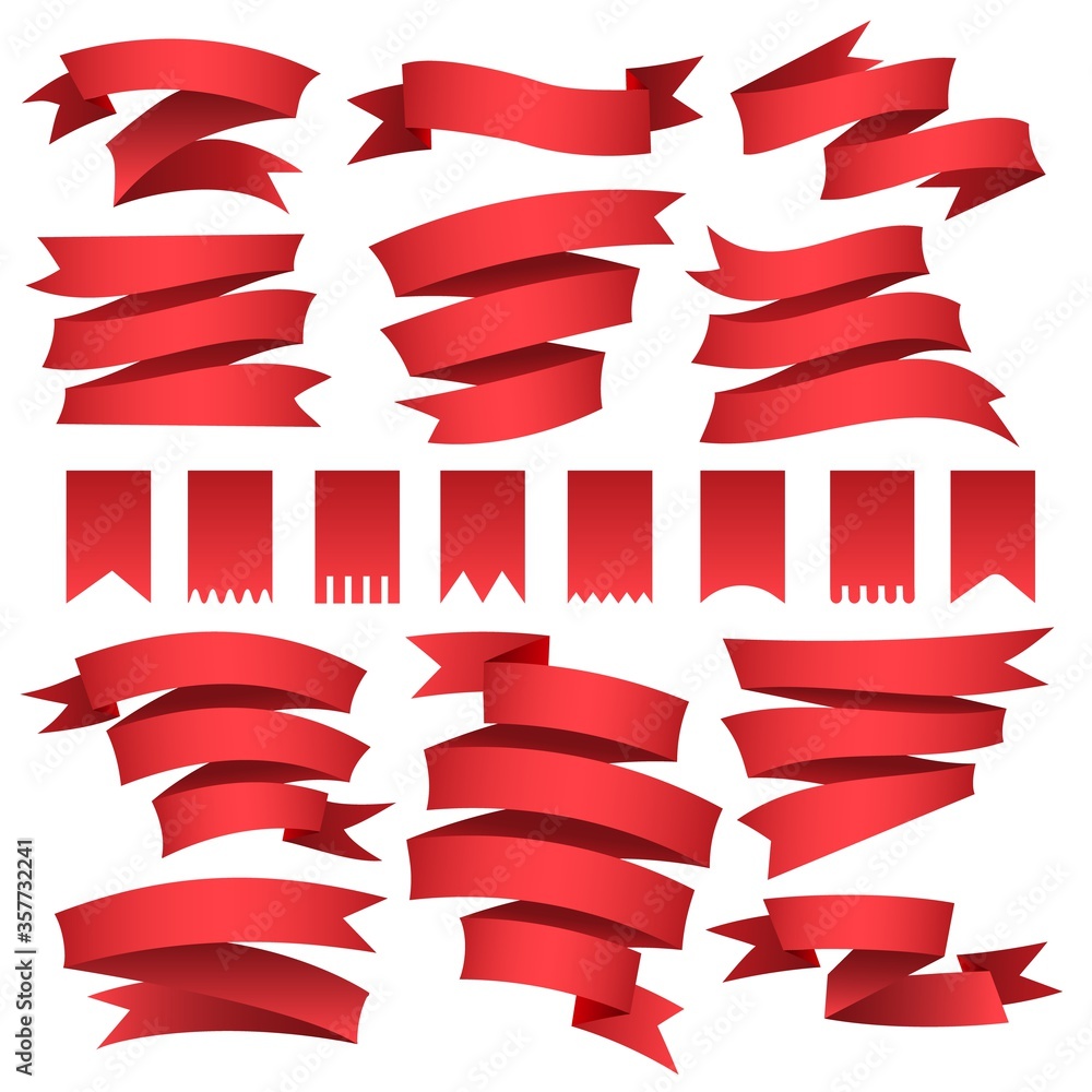 Canvas Prints red flags and ribbons set