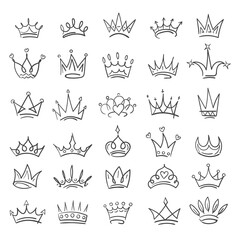 Doodle sketch crowns collection