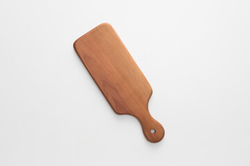 wooden cutting board top view with isolated background 
