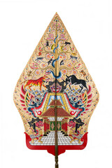 Gunungan Wayang Kulit or Tree of life puppet from Java Indonesia made from Leather