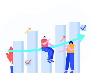 business man and graph