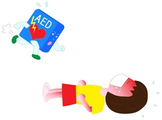 新型コロナウィルスの感染予防のマスクをしている子供が倒れた。