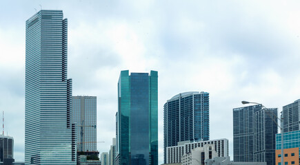 Fototapeta premium View of high-rise buildings in downtown Miami Florida