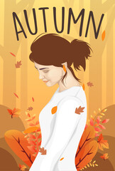 Hello Autumn Women Vector Illustration