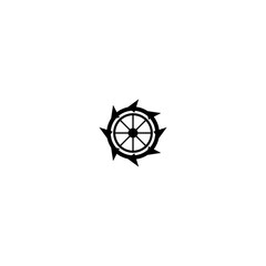 Water mill logo vector icon concept illustration © heni