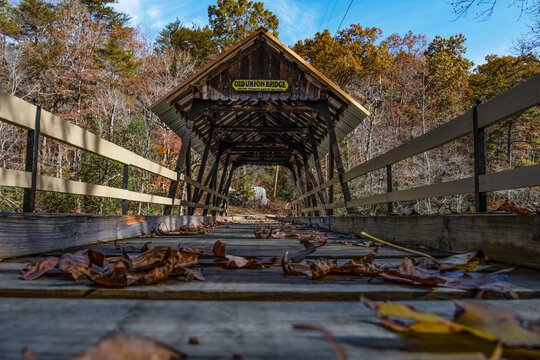 Old Union Crossing Covered Bridge low angle