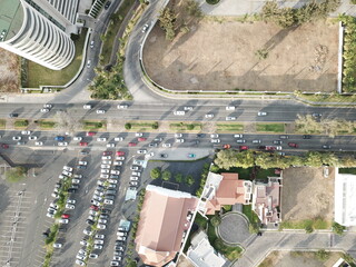 Zenith view of the aqueduct avenue in the metropolitan area of Guadalajara