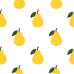 Pear. Colored Seamless Vector Patterns