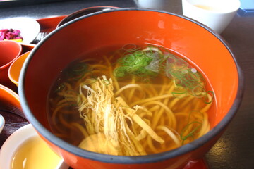 湯葉そば  buckwheat noodles with Yuba