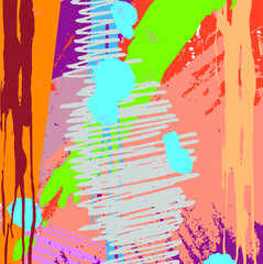Abstract colourful paint brush and strokes, splash colours pattern background. Creative nice hand drawn and stripes texture for your design