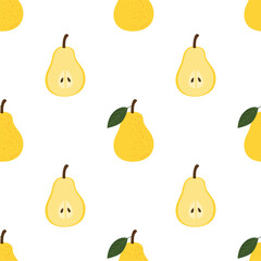 Pear. Colored Seamless Vector Patterns