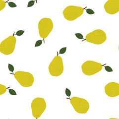 Pear. Colored Seamless Vector Patterns
