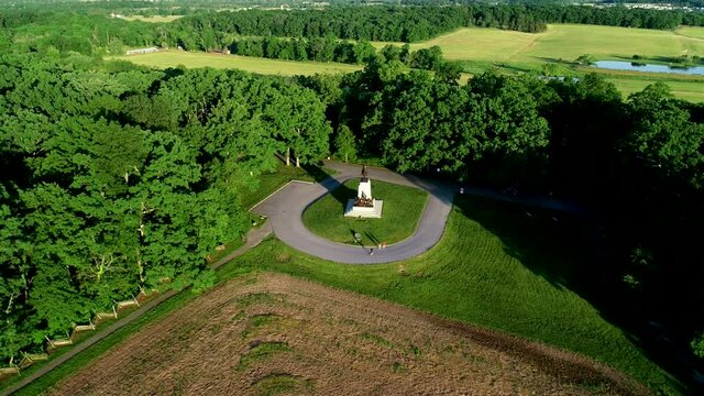 Aerial view of the Virginia Monument in Gettysburg National Military Park