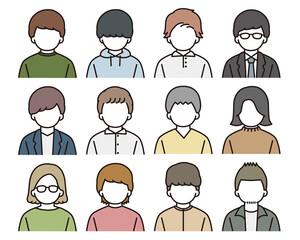 男性 アイコン セット イラスト
