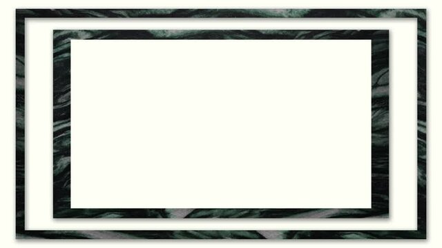 Black marble frame in white background - animation