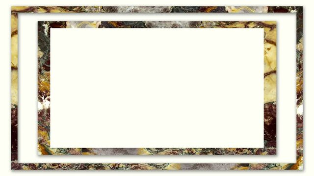 Marble Border Design With Yellow And Brown Color On A Plain Background - close up