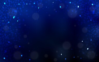 Fototapeta na wymiar Dark BLUE vector background with beautiful snowflakes.