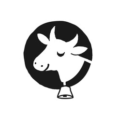 優しい牛の手描きロゴ