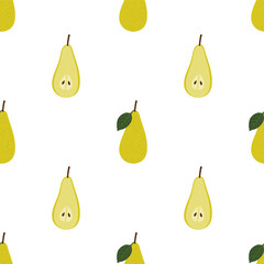 Pear. Colored Seamless Vector Patterns
