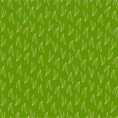 Seamless natural pattern, abstract leaf, green  background. Hand drawing. Design for textiles, wallpapers, printed products. Vector illustration