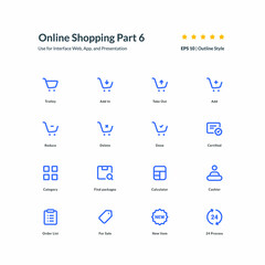 Shopping Category icon set app element interface part 6 vector graphic design illustration for mobile web presentation