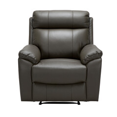 dark brown leather chair recliner front view closed