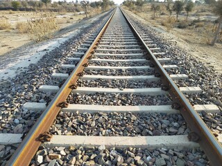 railroad tracks in the countryside