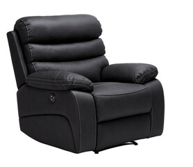 black leather chair closed