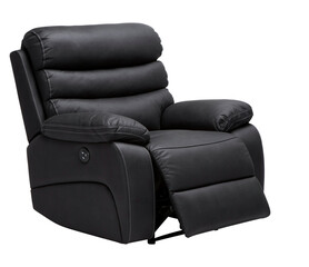 black leather armchair opening
