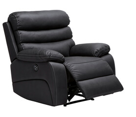 black leather armchair isolated